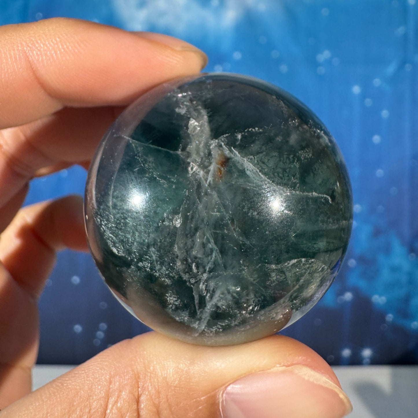 Blue Fluorite Sphere – 0.113 kg