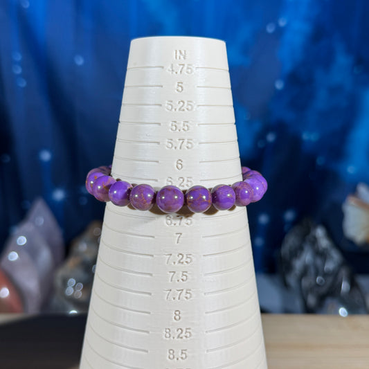 One (1) Phosphosiderite bracelet - 9mm beads - fits 6.5 wrist