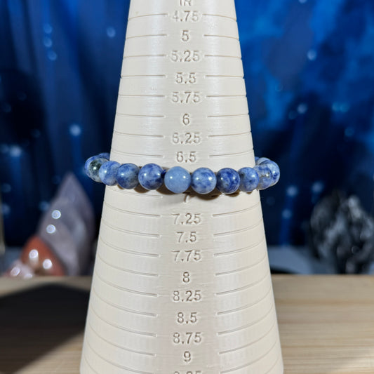 One (1) Sodalite bracelet - 8mm beads - fits 6.75" wrist - low-grade