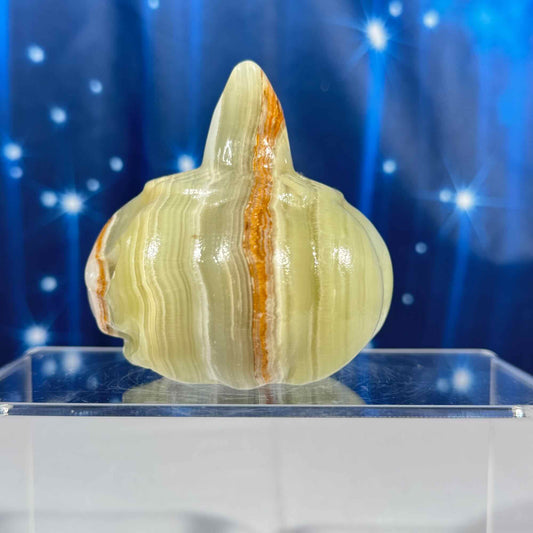 Green Banded Calcite Pumpkin – 0.493 kg