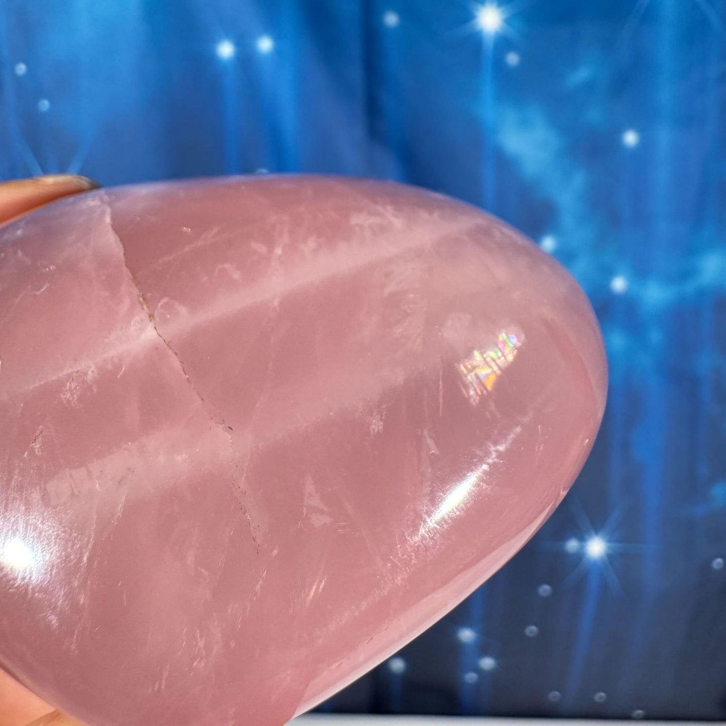 Rose Quartz heart – 3″ × 1 1/4″ × 2 1/2″ - 7.4 oz