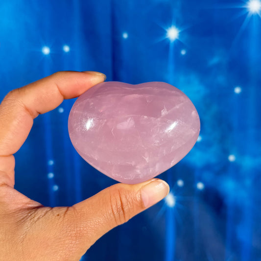 Rose Quartz heart – 3″ × 1 1/4″ × 2 1/2″ - 7.4 oz