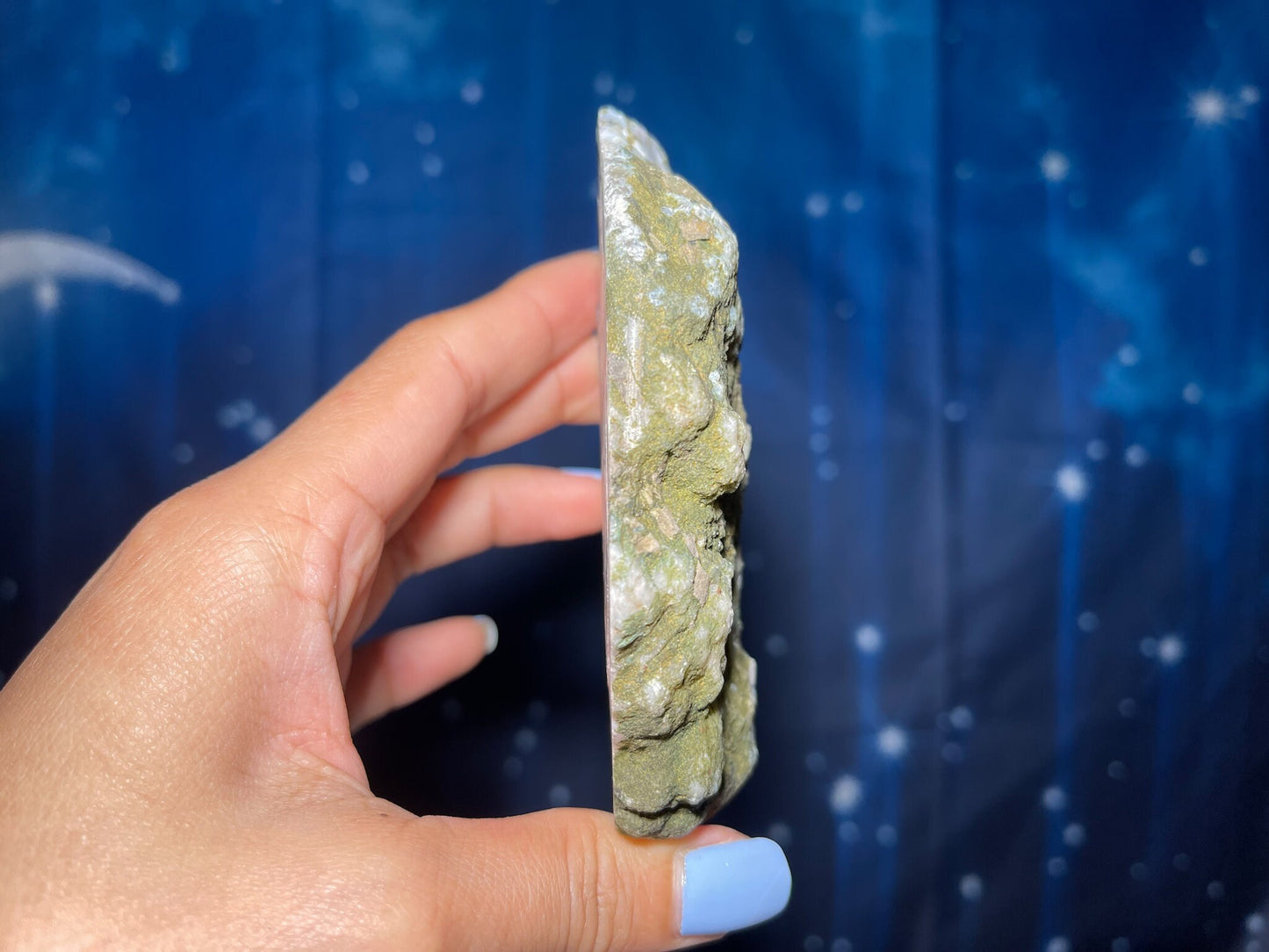 Unpolished Flower Agate slab | 4 1/8” long | 206 grams | matte look | NOT self-standing