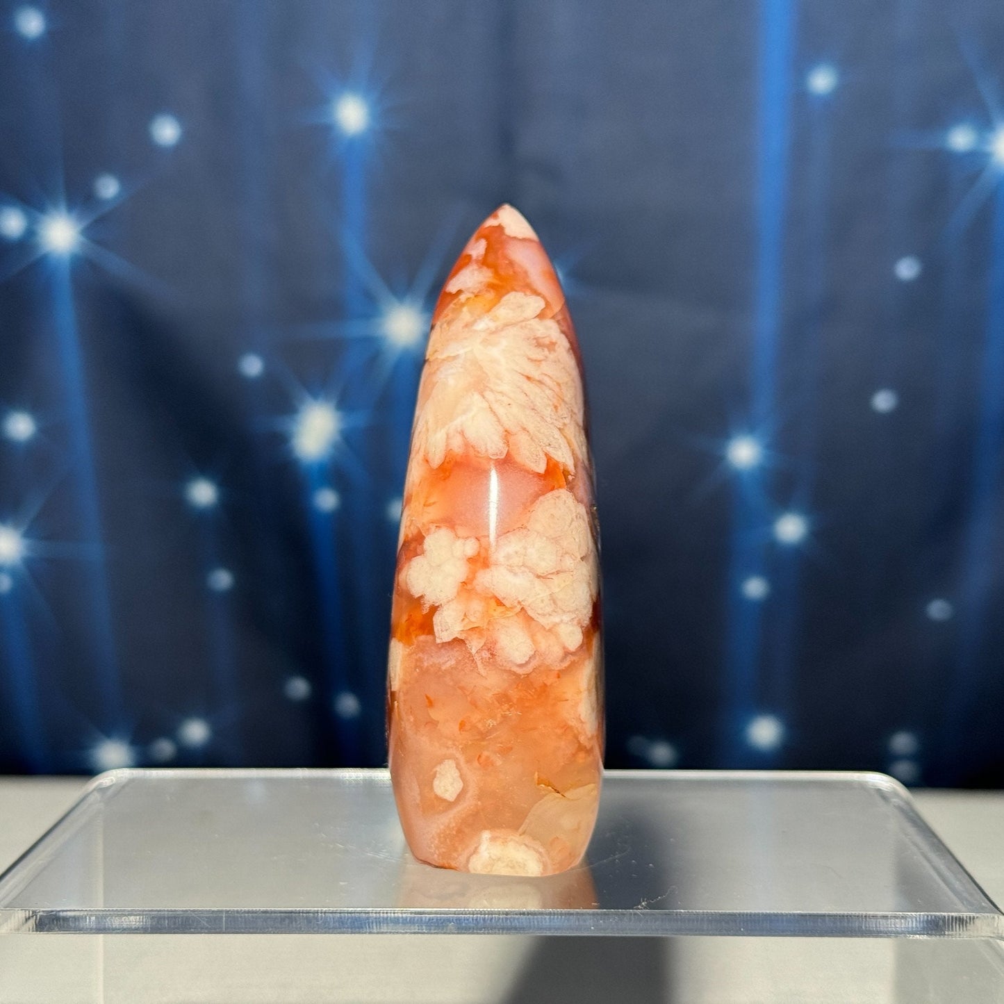 druzy Flower Agate free form | 3 1/4" tall | 216 grams | red flower agate | pink Flower Agate | Tucson find
