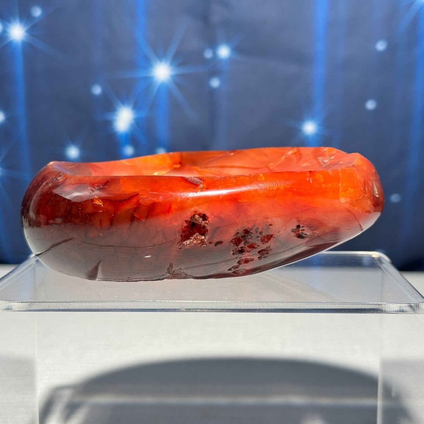 repaired Carnelian bowl | 4 1/4" long | 386 grams