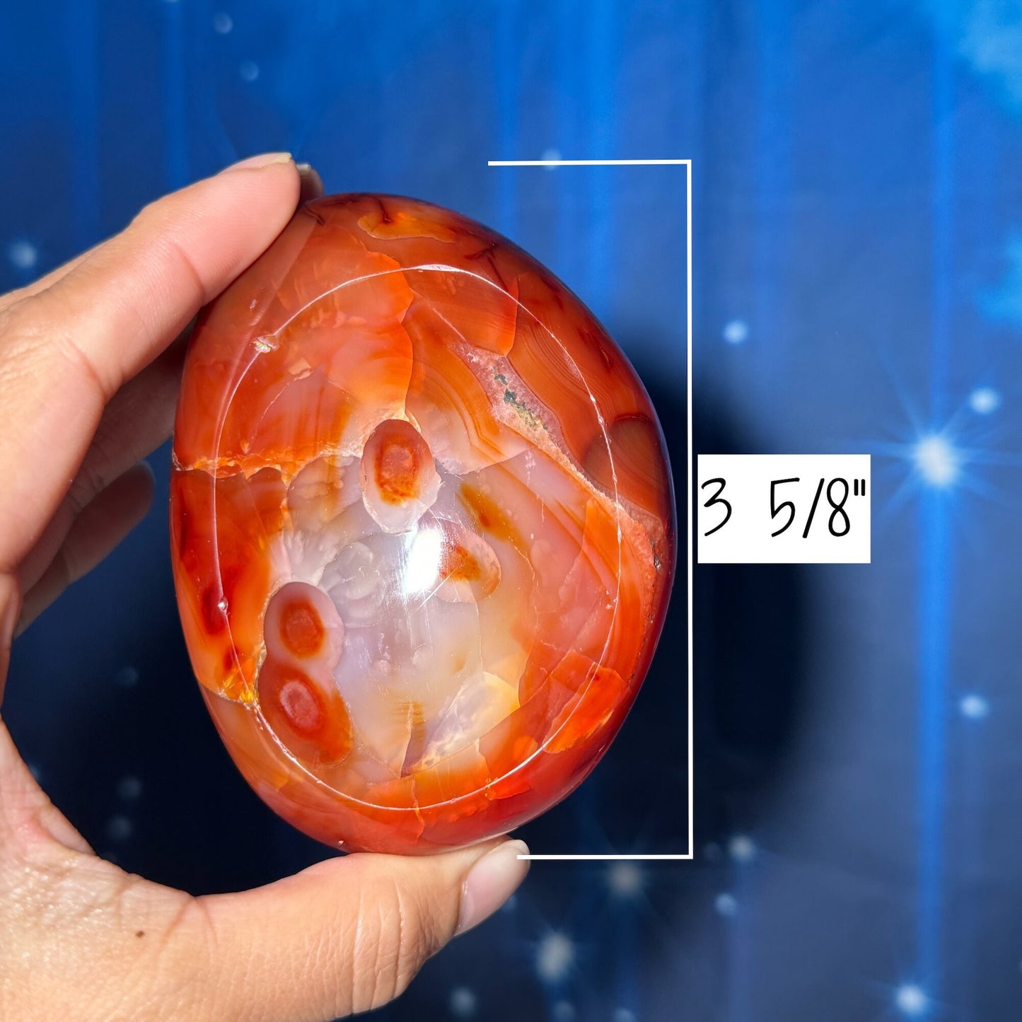 repaired Carnelian bowl | 3 5/8" long | 326 grams