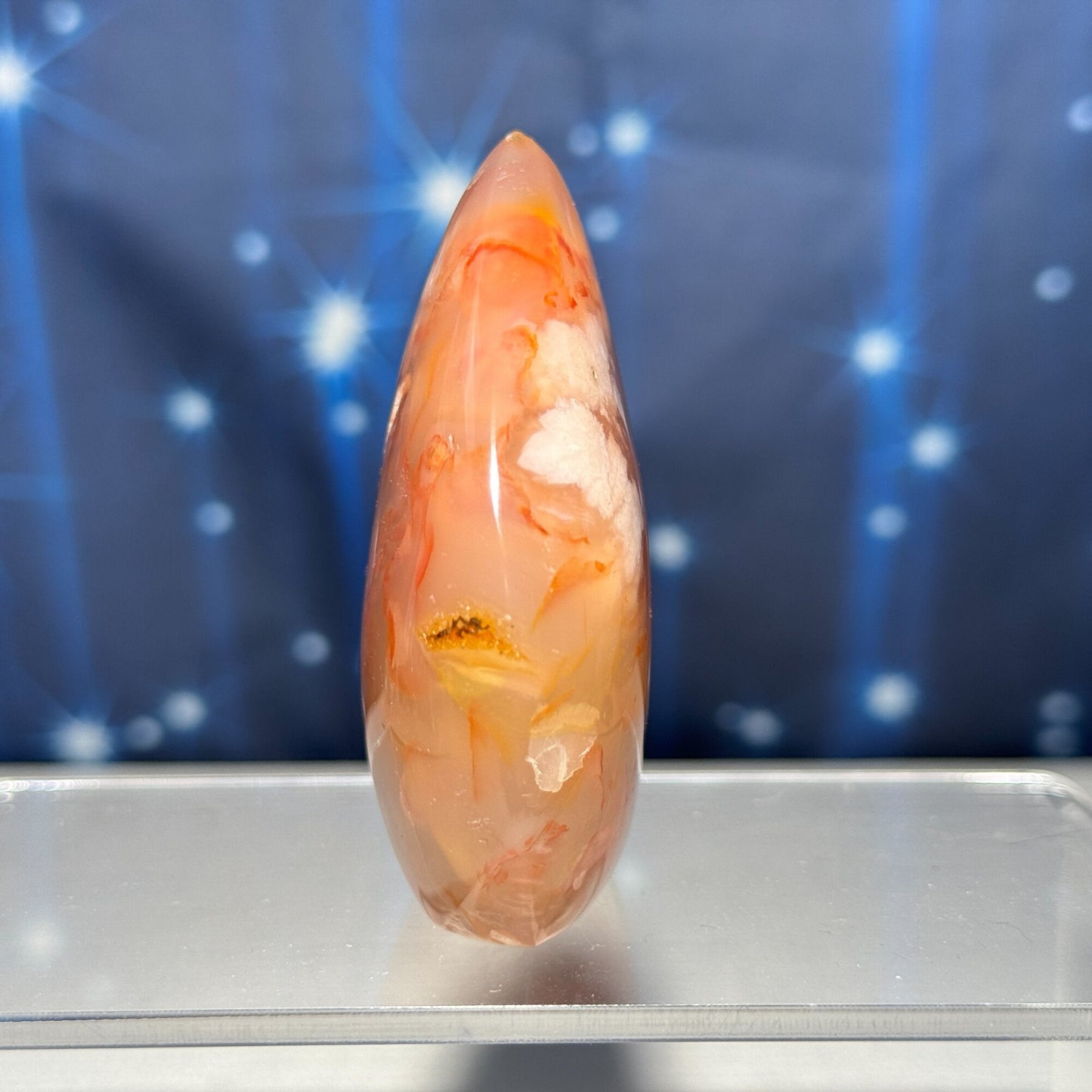 Flower Agate free form | 2 5/8" tall | 118 grams | gorgeous Flower Agate flame | red Flower Agate | pink Flower Agate | Tucson find