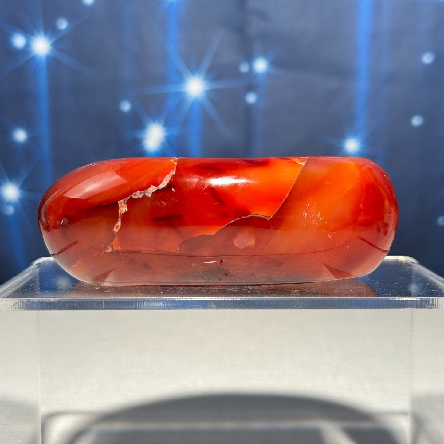 repaired Carnelian bowl | 3 5/8" long | 326 grams