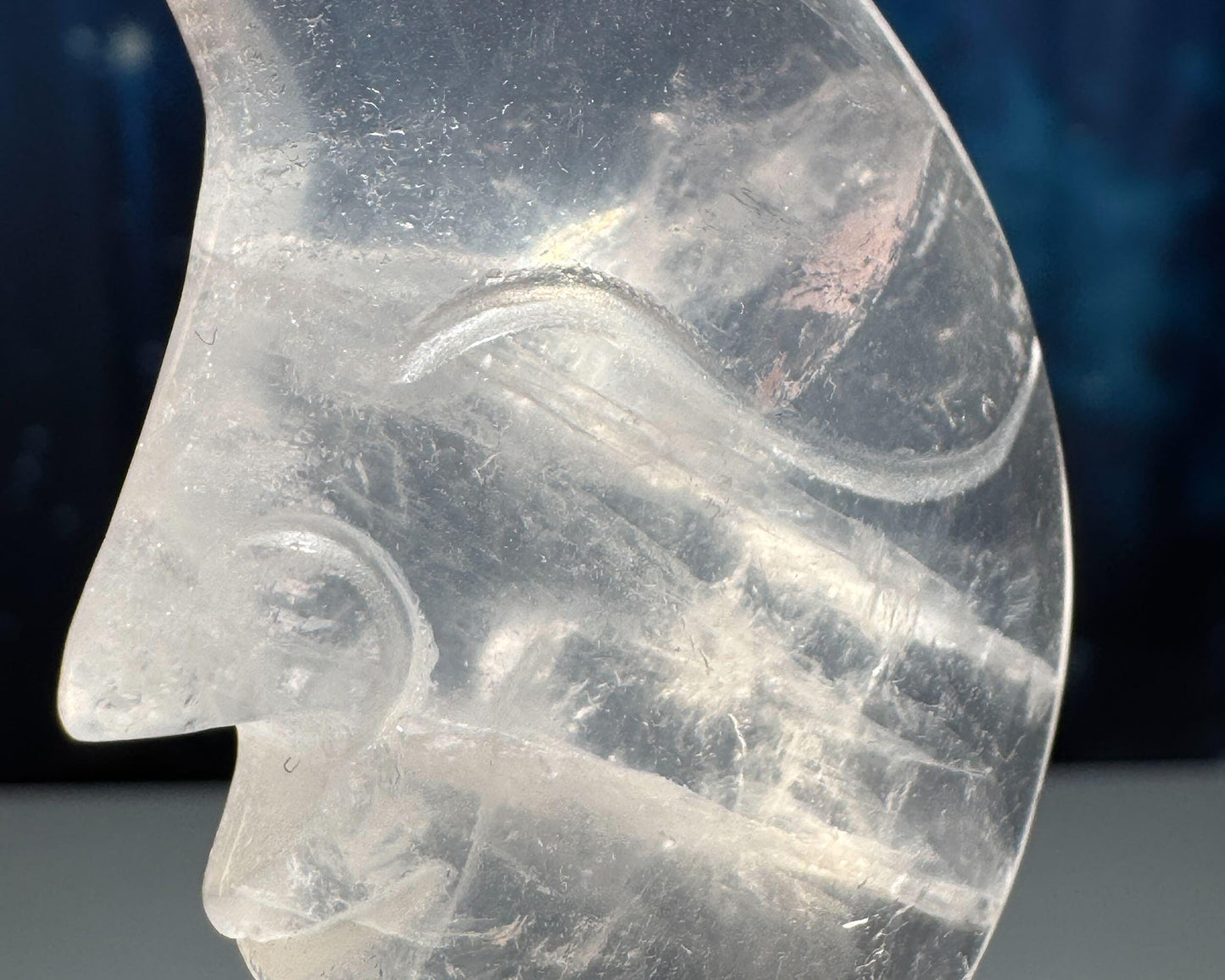 Clear Quartz moon carving | 2 1/4" long | 42 grams