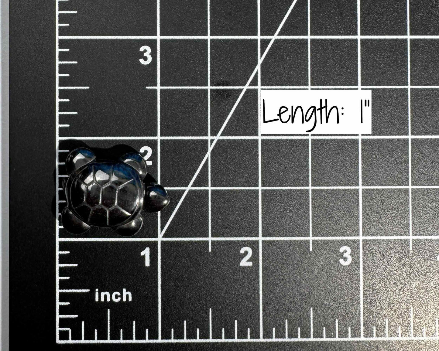 mini Hematite Turtle pendant or charm | 1" long | 11 grams | with a drilled hole