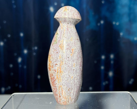 Sea Jasper mushroom carving | 4 1/8" tall | 207 grams