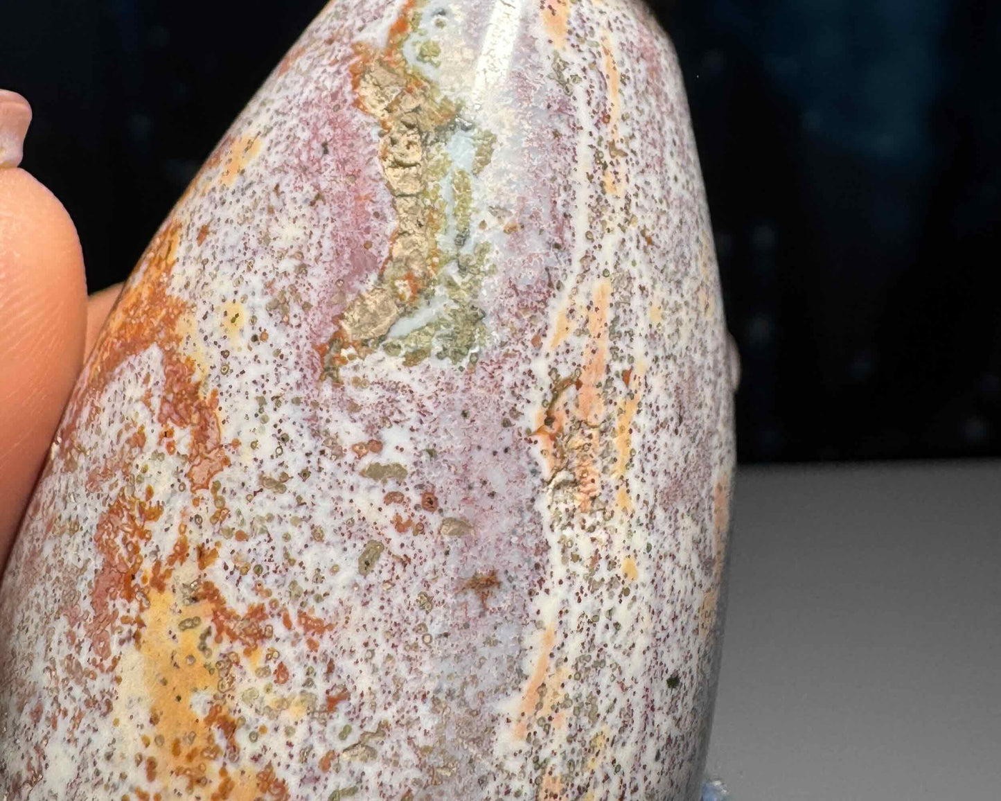 Sea Jasper mushroom carving | 4 1/8" tall | 207 grams