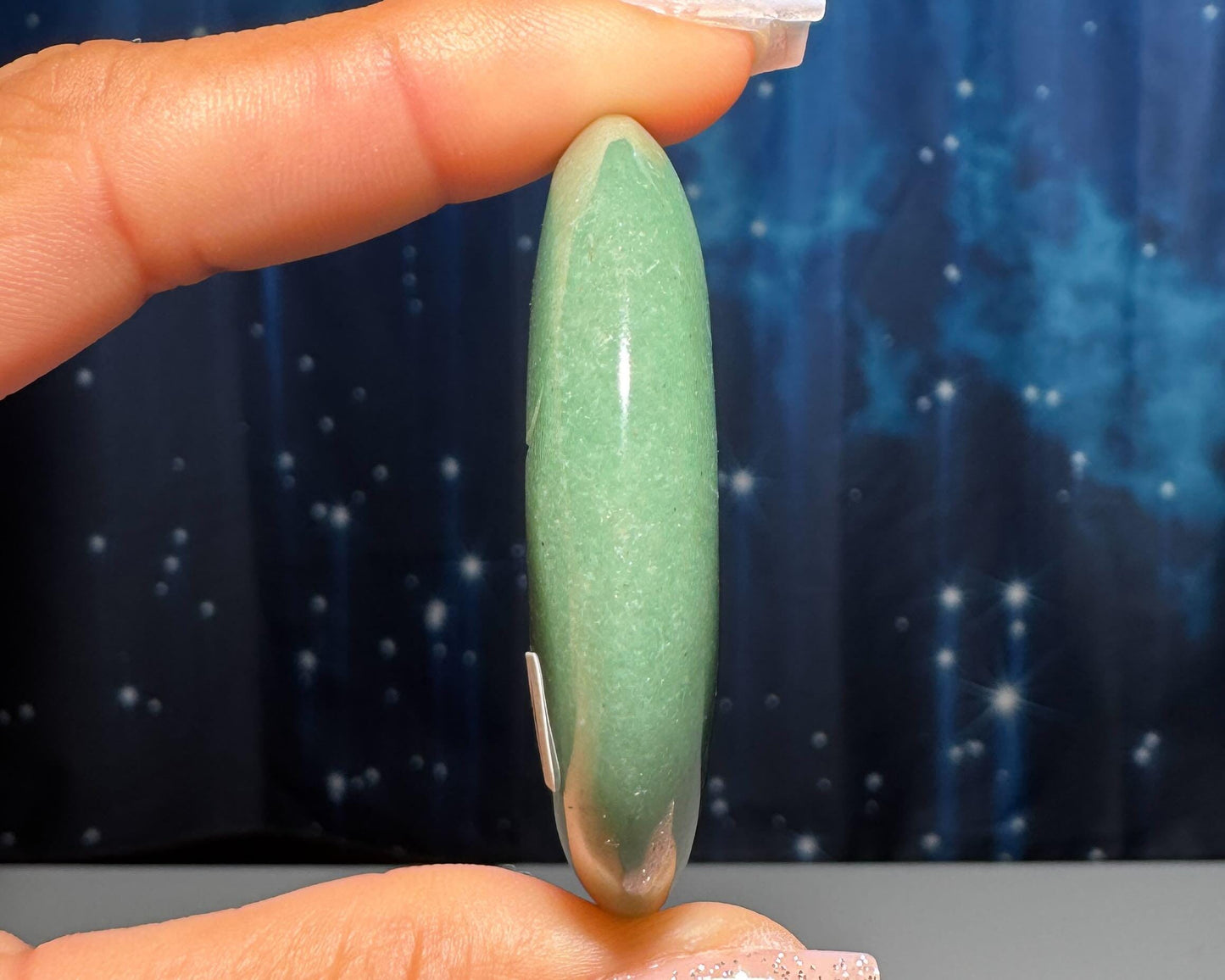 Green Aventurine moon carving | 2 1/8" long | 28 grams