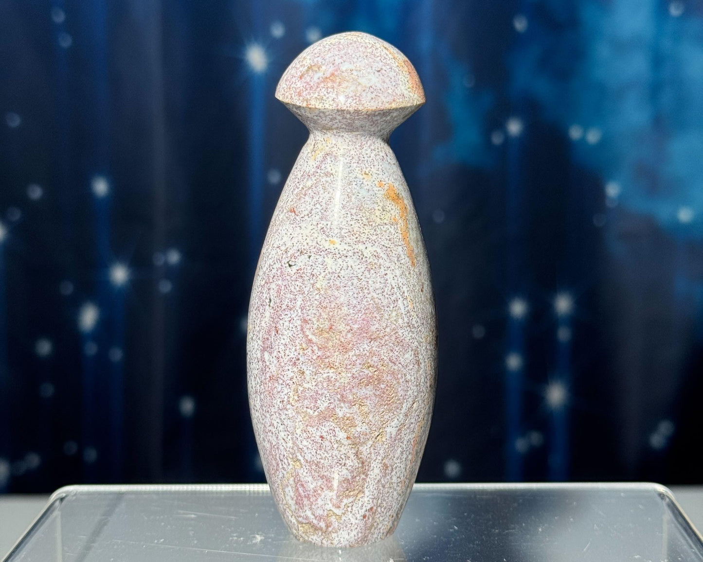 Sea Jasper mushroom carving | 4 1/8" tall | 207 grams
