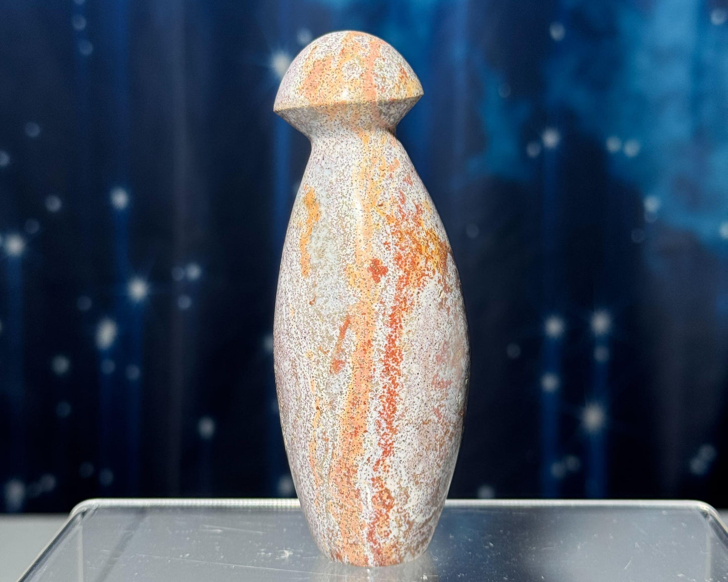 Sea Jasper mushroom carving | 4 1/8" tall | 207 grams