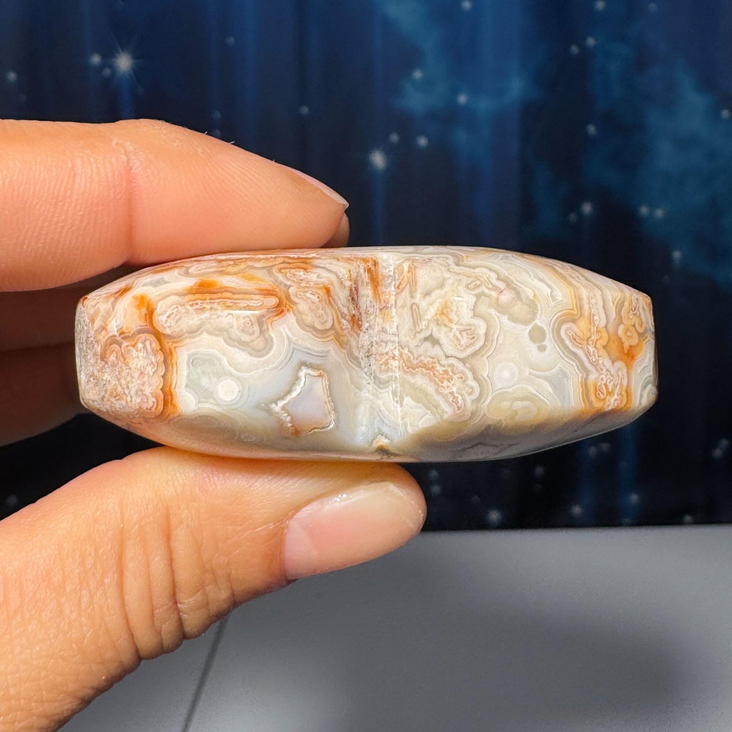 Mexico Crazy Lace Agate heart | 2 1/4" wide | 82 grams | self-standing