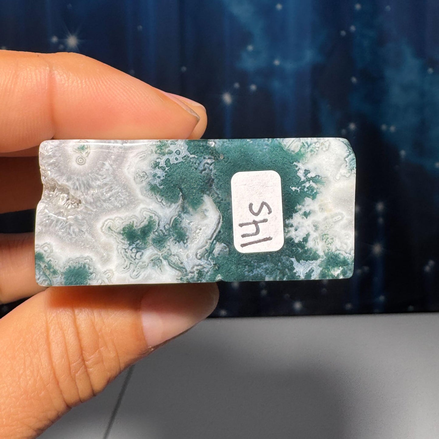 Moss Agate chunk | 2" long | 87 grams | rectangular Moss Agate