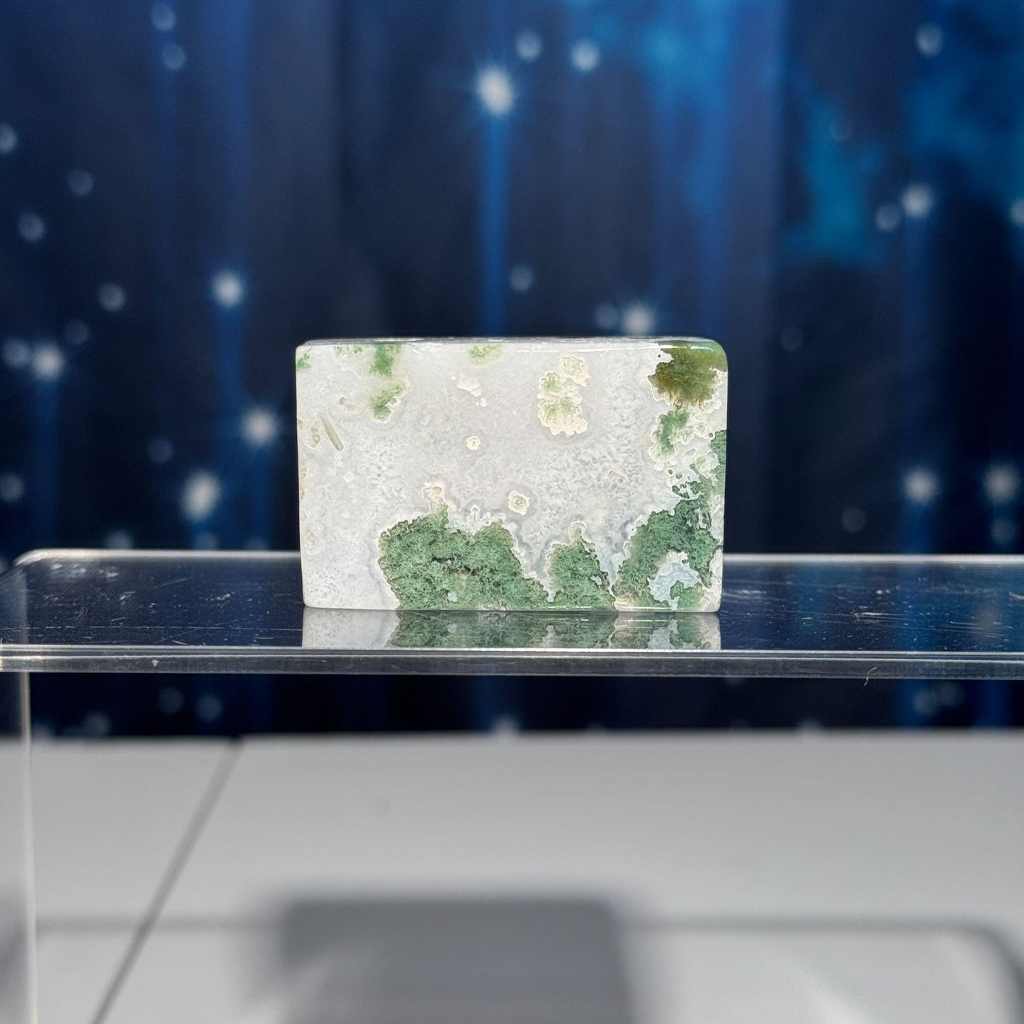 Moss Agate chunk | 2" long | 87 grams | rectangular Moss Agate