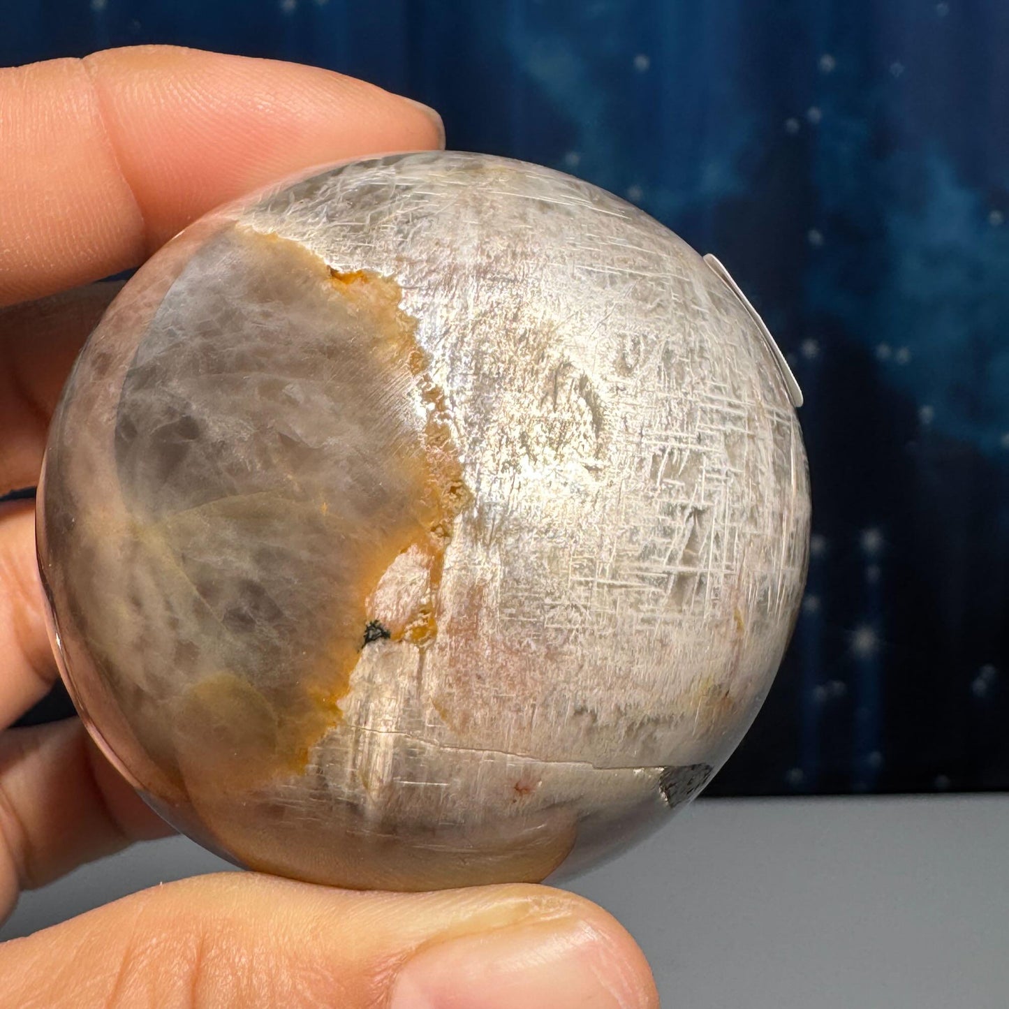 Black Moonstone sphere | 53mm | 207 grams | stand included