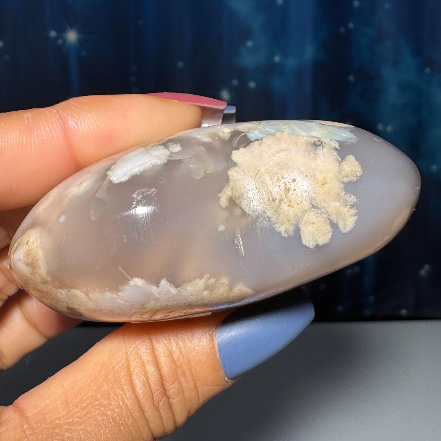 Flower Agate heart | 2 3/4" long | 162 grams | stand included