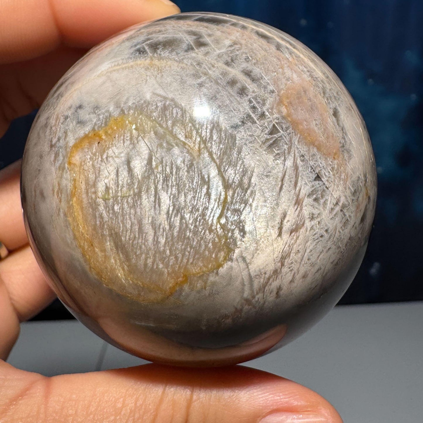 Black Moonstone sphere | 63mm | 352 grams | stand included