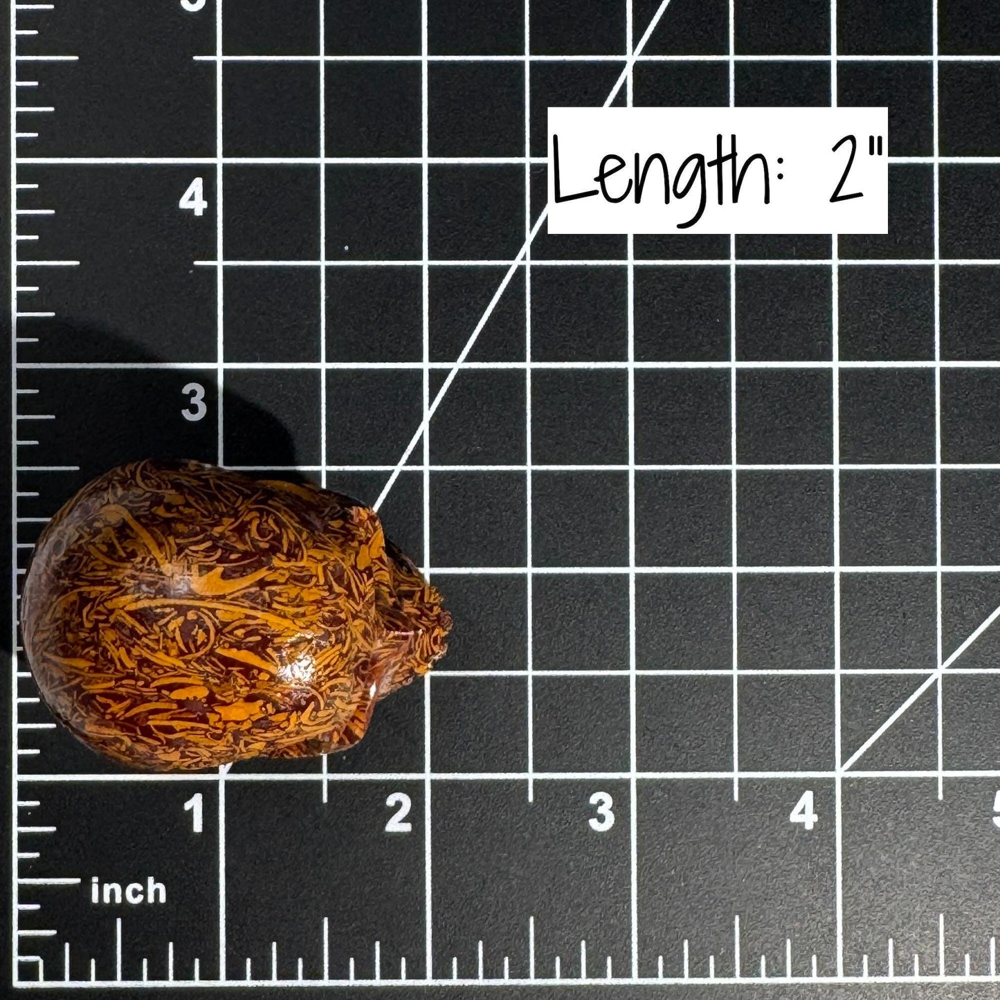 Calligraphy stone mini skull | 2" long | 90 grams