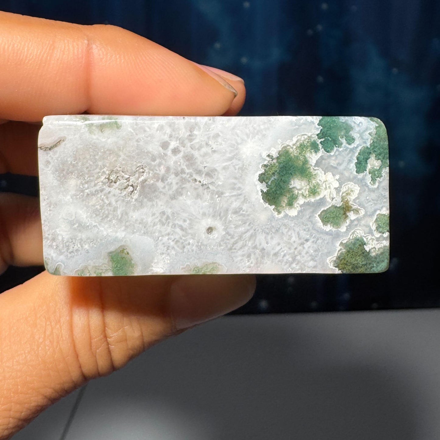 Moss Agate chunk | 2" long | 87 grams | rectangular Moss Agate
