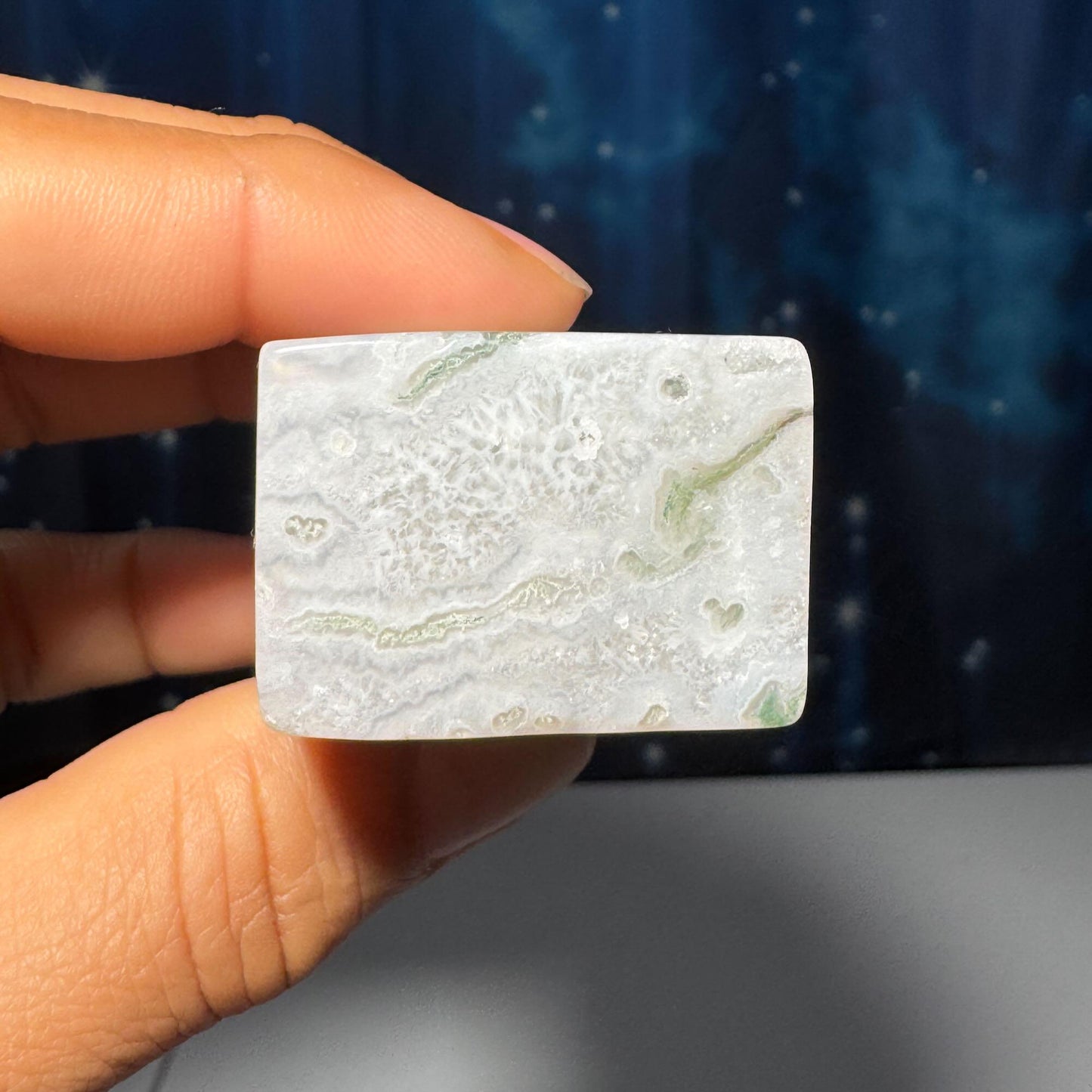 Moss Agate chunk | 2" long | 87 grams | rectangular Moss Agate
