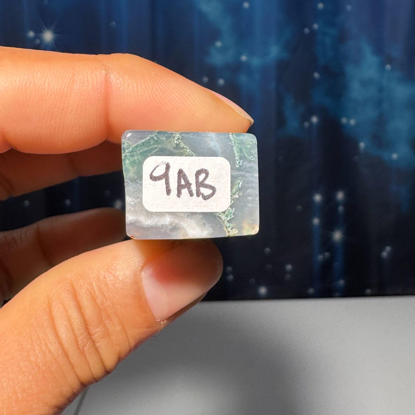Moss Agate chunk | 2 3/8" long | 46 grams | rectangular Moss Agate