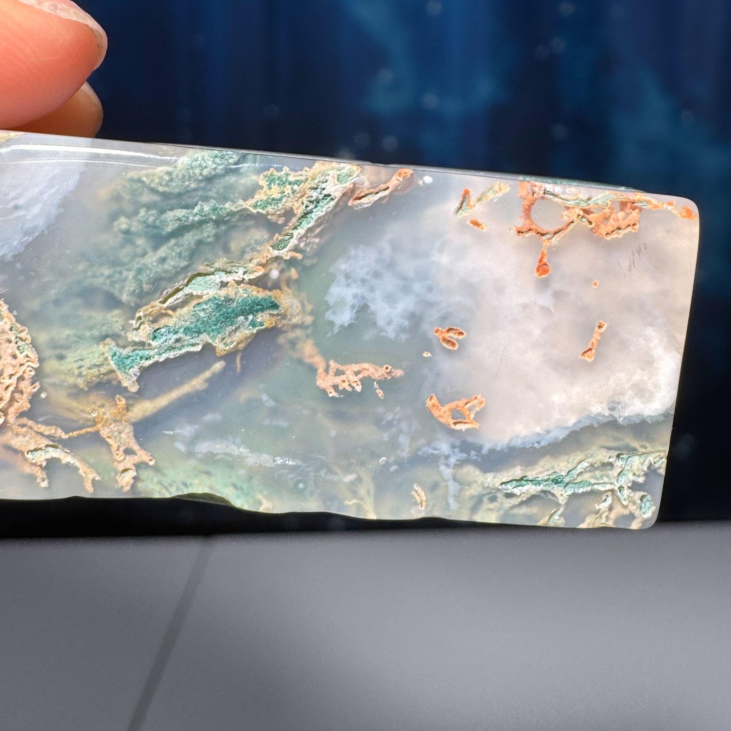 Moss Agate chunk | 2 3/8" long | 46 grams | rectangular Moss Agate