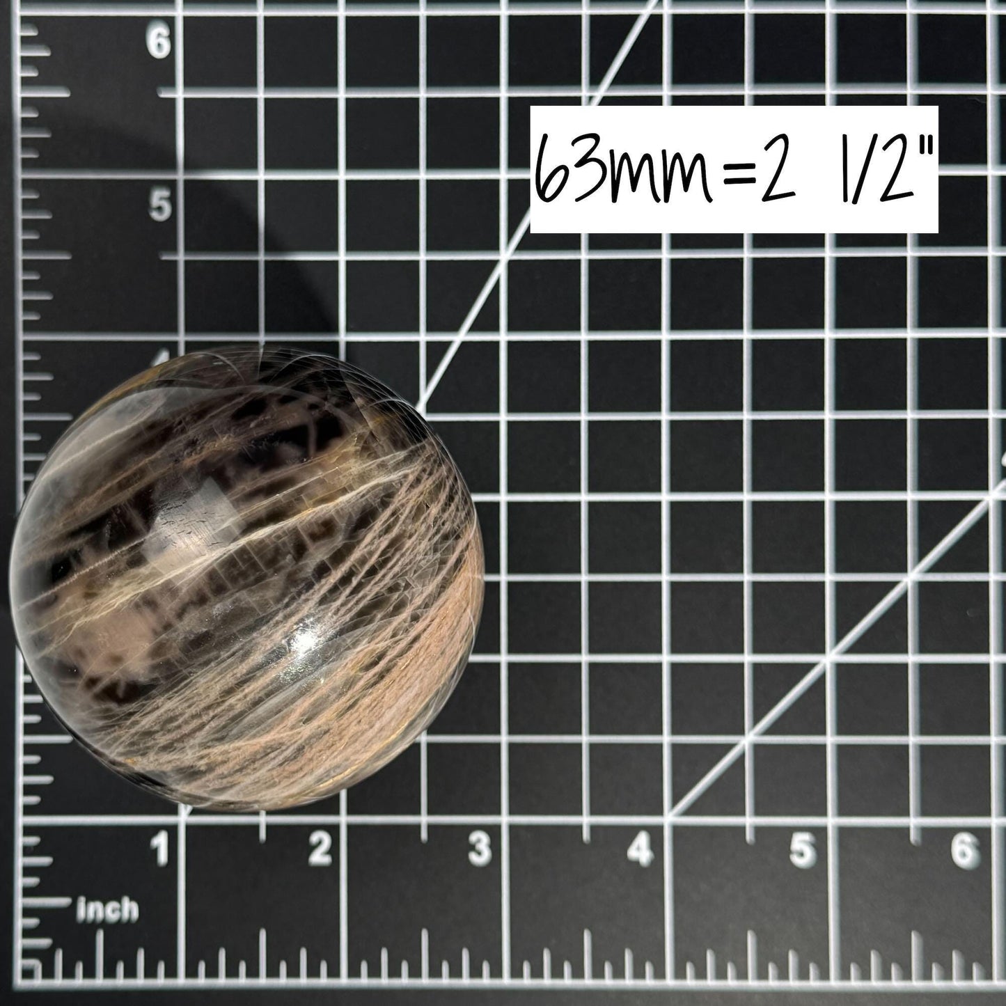 Black Moonstone sphere | 63mm | 352 grams | stand included