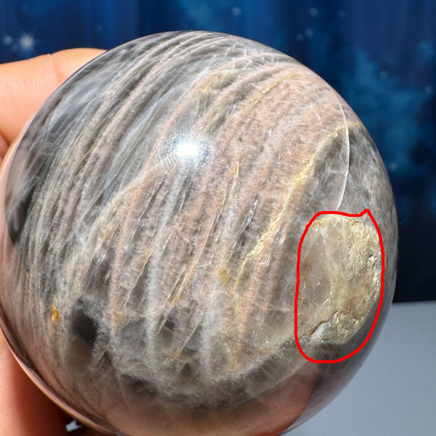 Black Moonstone sphere | 63mm | 352 grams | stand included
