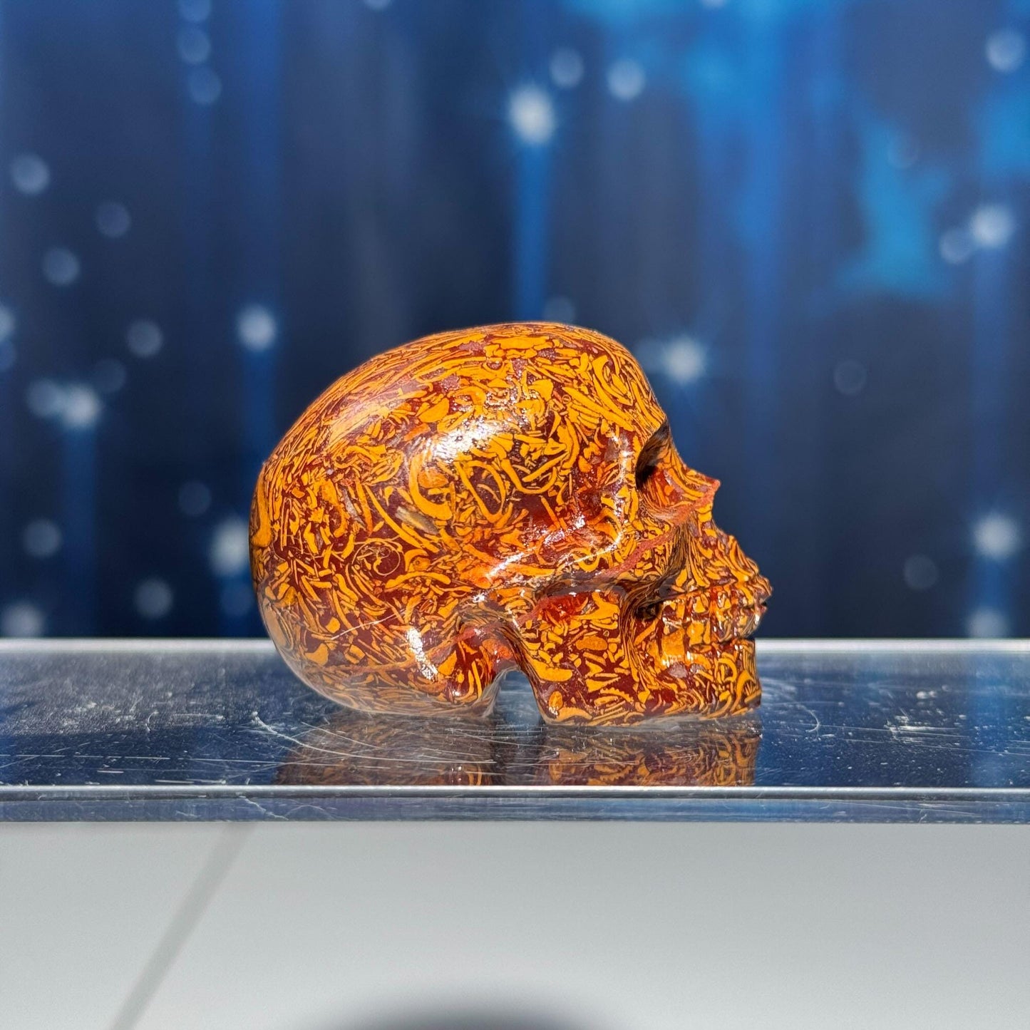 Calligraphy stone mini skull | 2" long | 90 grams