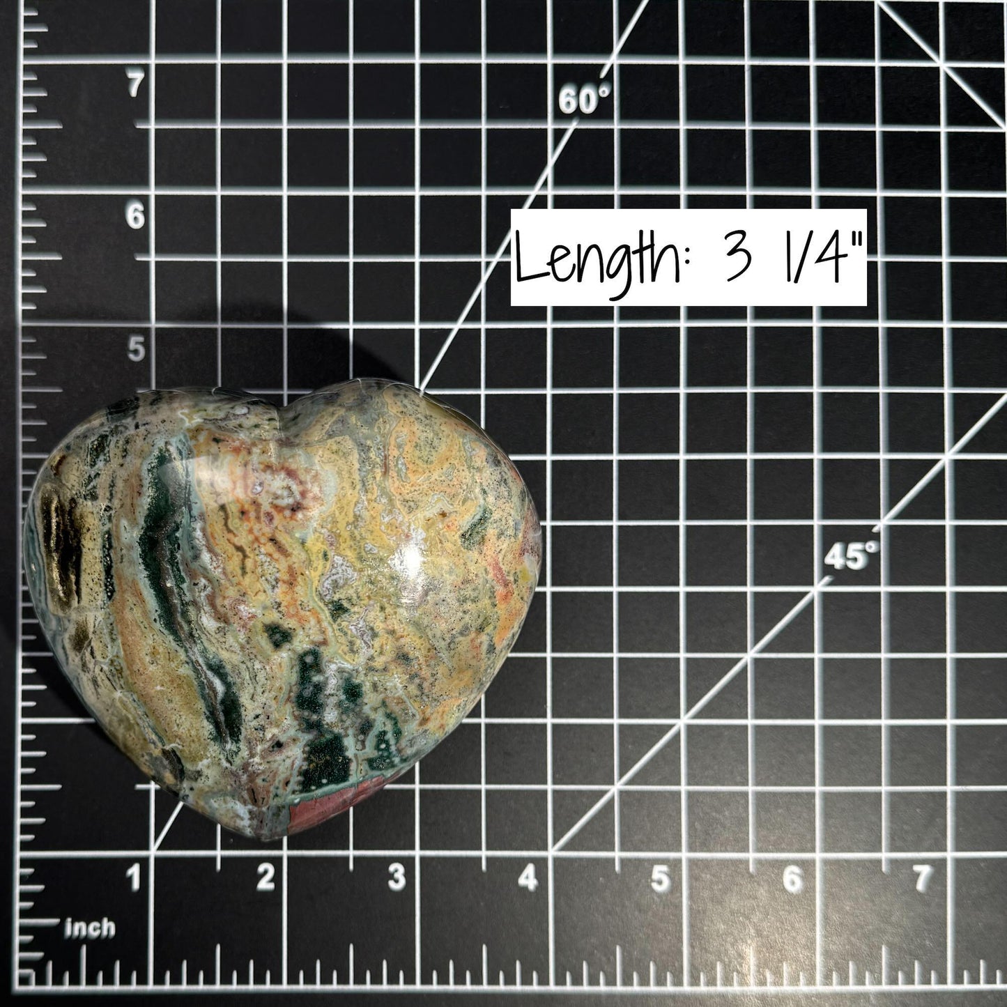 puffy Sea Jasper heart | 3 1/4" long | 410 grams | stand included