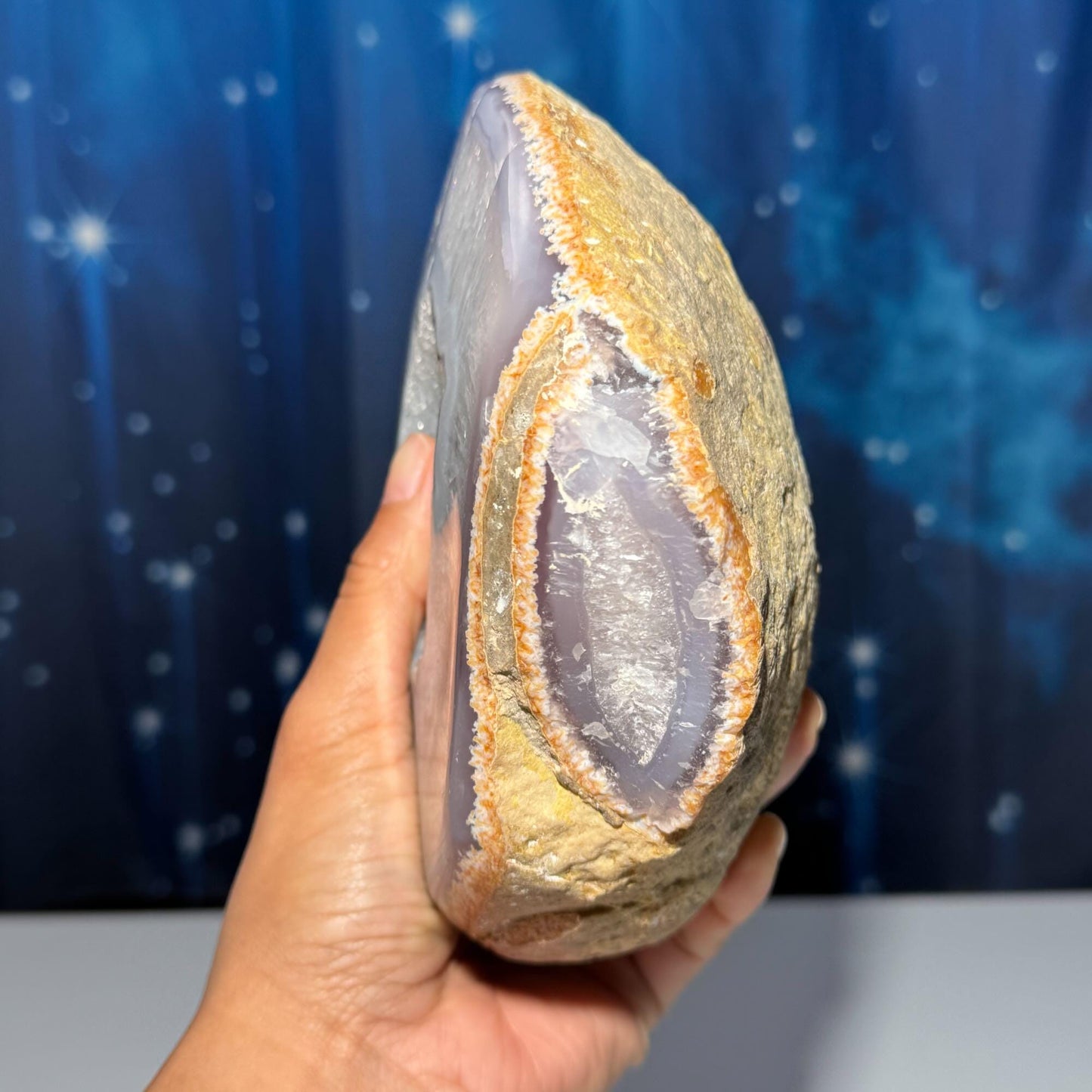 XL Agate Geode | 6” long | 1.939 kilograms | NO PAIR | mini rainbows