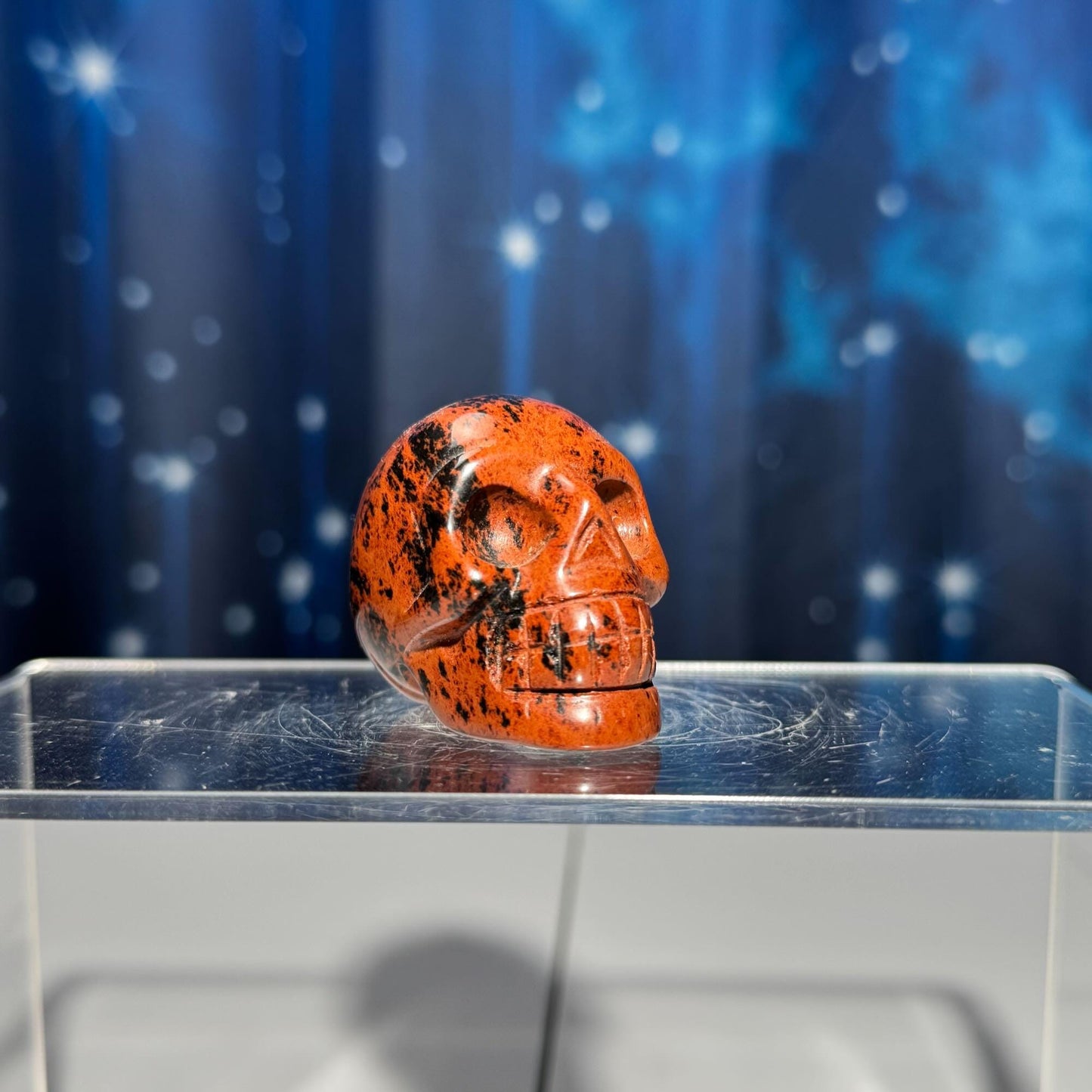Mahogany Obsidian skull | 1 7/8" long | 70 grams | mini skull | Red Obsidian