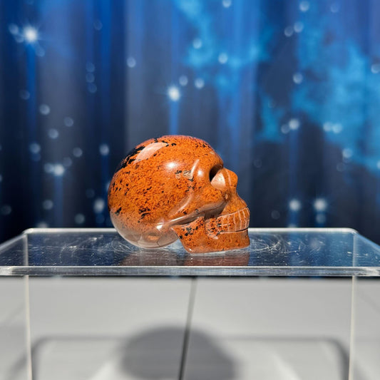 Mahogany Obsidian skull | 2" long | 94 grams | mini skull | Red Obsidian