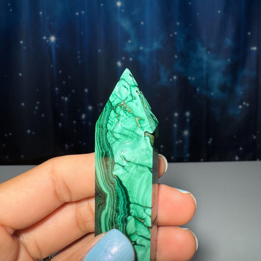Malachite DT | 3 1/2" long | 74 grams | genuine Malachite | natural Malachite