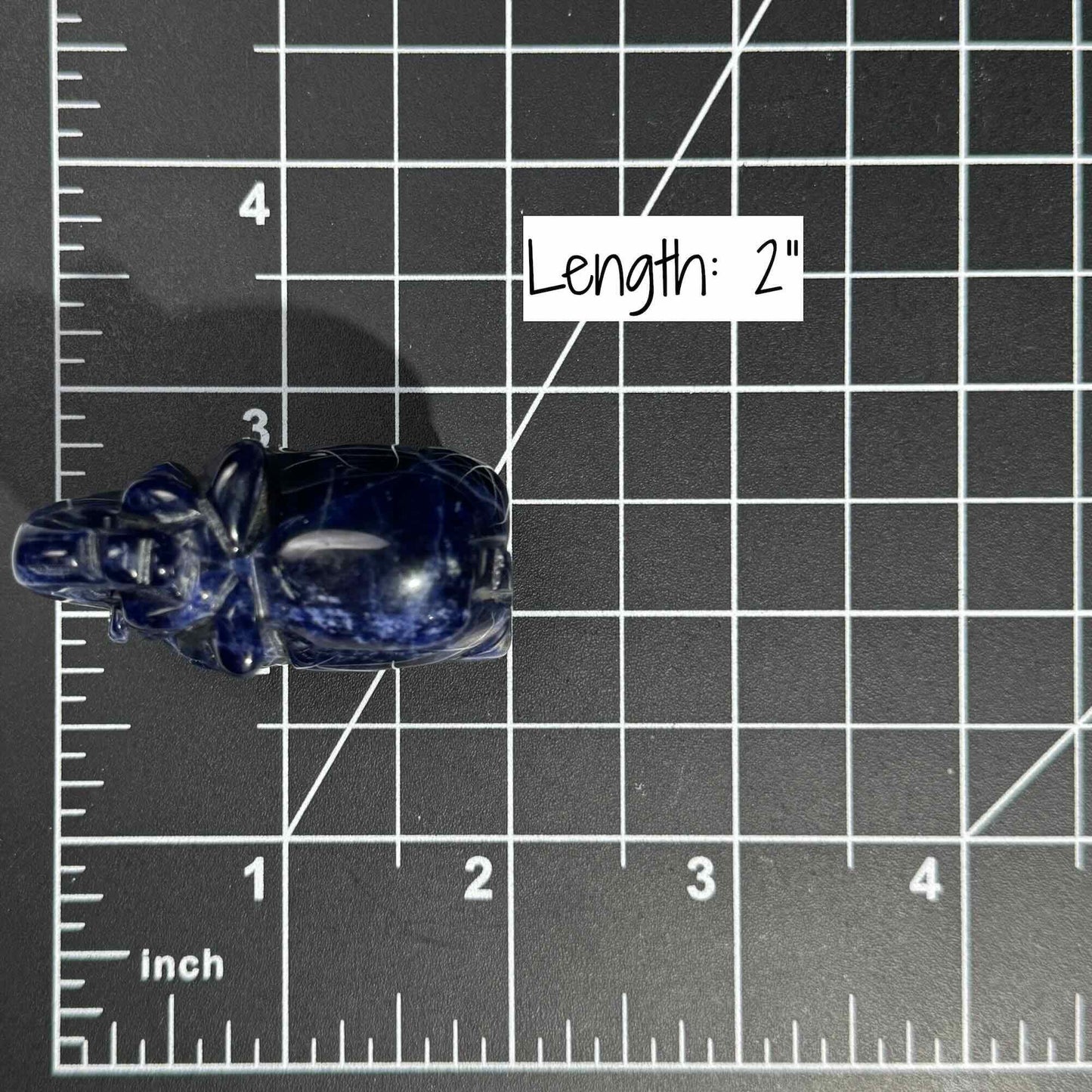 Mini Sodalite elephant carving | 2” long | 45 grams | trunk up elephant