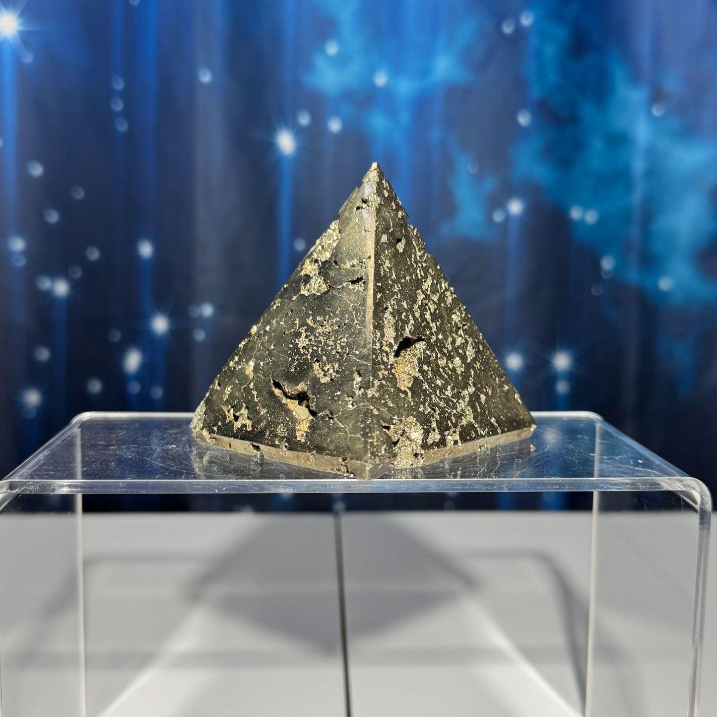Peruvian Pyrite pyramid | 2 5/8” tall | 422 grams | cubic Pyrite