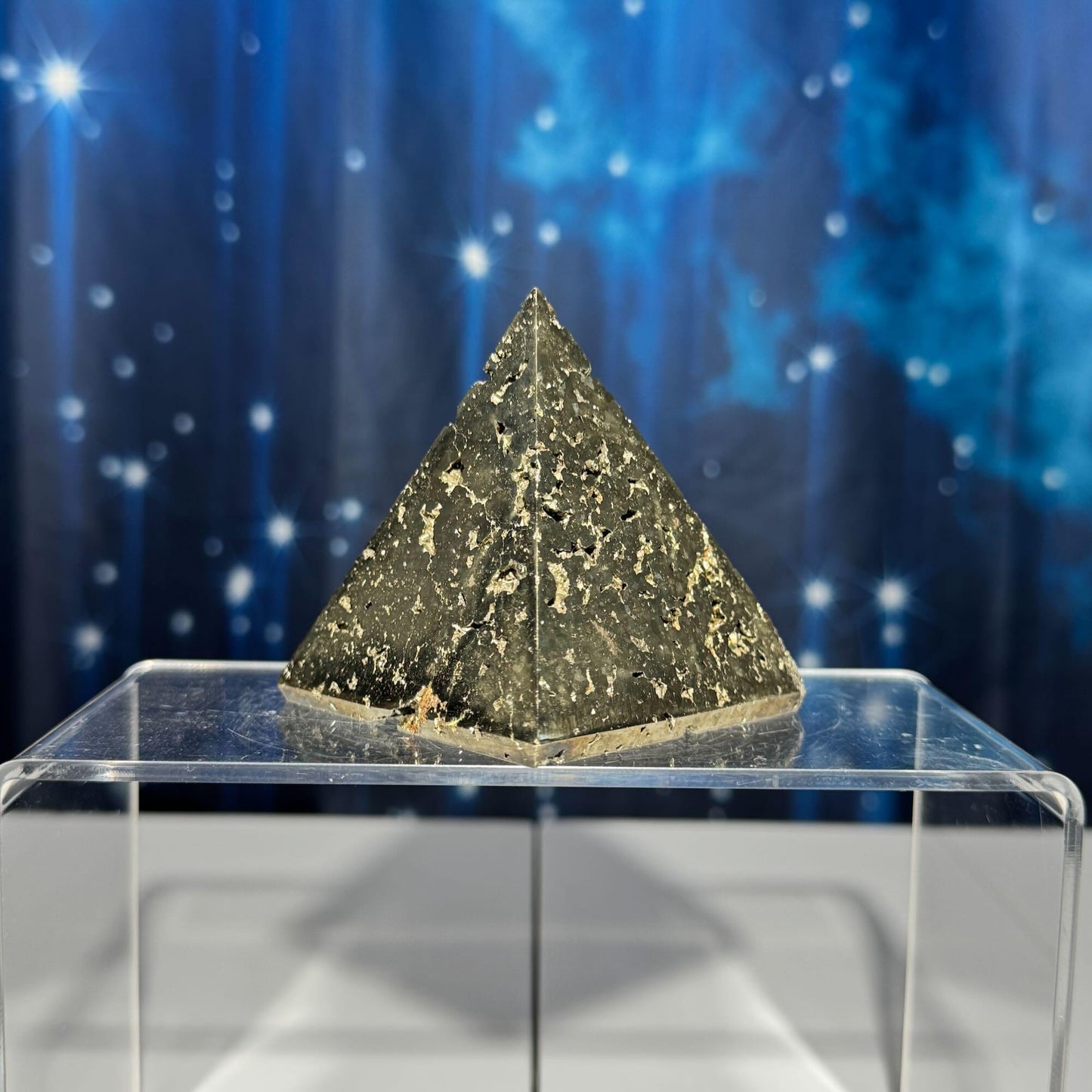 Peruvian Pyrite pyramid | 2 5/8” tall | 422 grams | cubic Pyrite