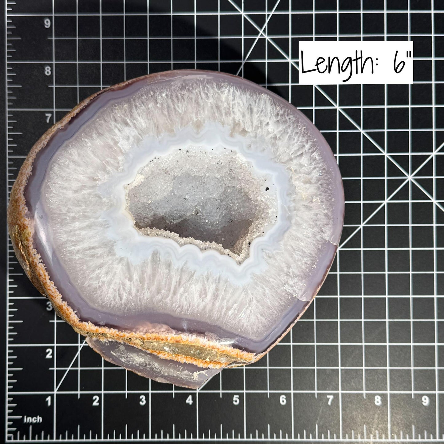 XL Agate Geode | 6” long | 1.939 kilograms | NO PAIR | mini rainbows