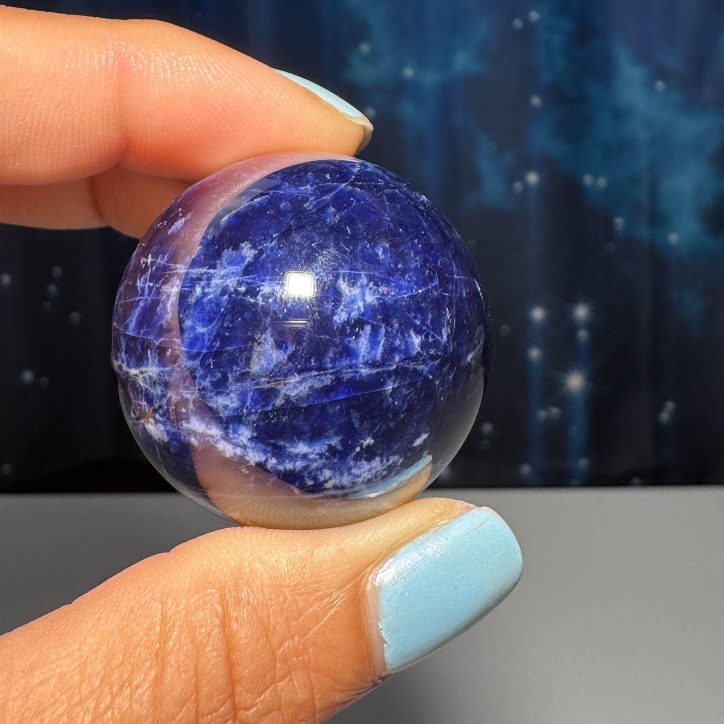 Sodalite sphere | 35mm | 53 grams | stand included