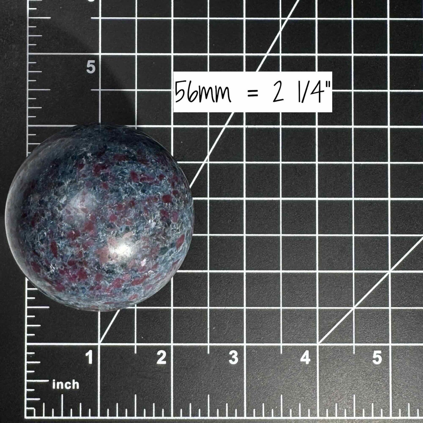 Ruby in Kyanite with Fuchsite sphere | 56mm | 349 grams | UV reactive | stand included