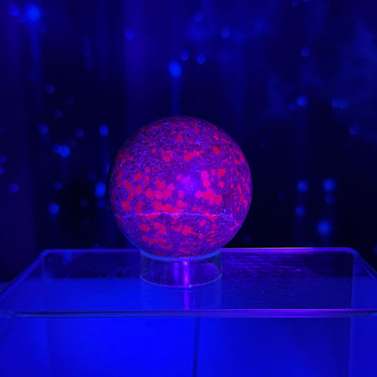 Ruby in Kyanite with Fuchsite sphere | 57mm | 357 grams | UV reactive | stand included