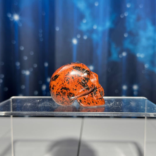 Mahogany Obsidian skull | 1 7/8" long | 70 grams | mini skull | Red Obsidian