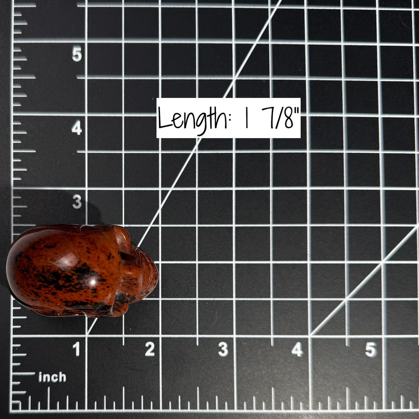 Mahogany Obsidian skull | 1 7/8" long | 70 grams | mini skull | Red Obsidian