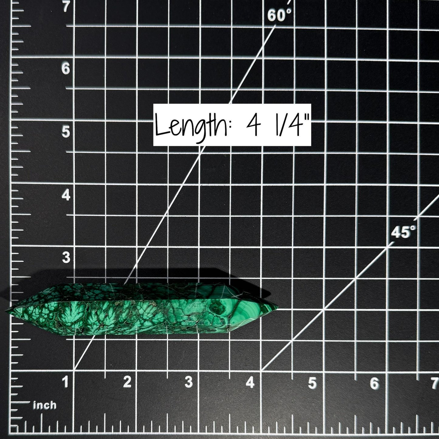 Malachite DT | 4 1/4" long | 76 grams | genuine Malachite | natural Malachite | double termination | Damage Discount