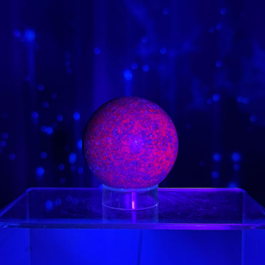 Ruby in Kyanite with Fuchsite sphere | 55mm | 326 grams | UV reactive | stand included