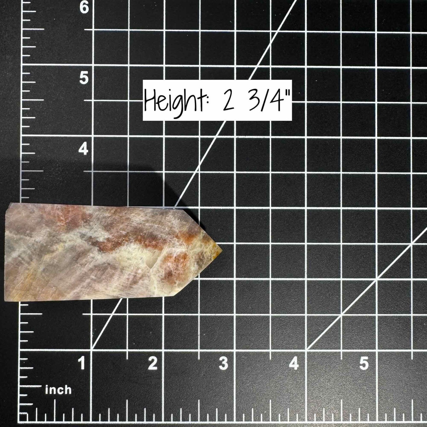 flashy Moonstone with Sunstone | 2 3/4" tall | 88 grams | blue flash moonstone | rainbow Sunstone | dual flash